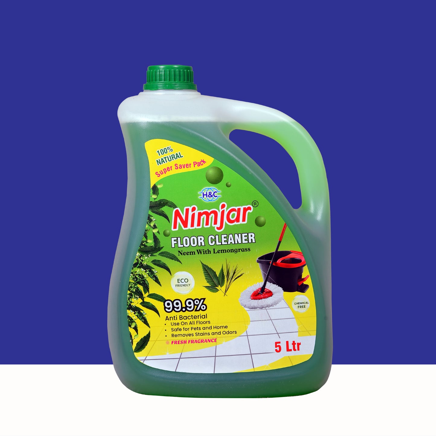 Nimjar Floor Cleaner 5 Liter, 100% Herbal & Natural (Super Saver Pack)